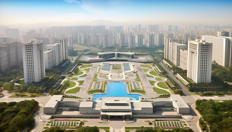 航拍现代城市规划都市对称高楼大厦金融城市都市建筑摄影,高清,摄影图,摄影图片,图片大全,摄影图免费下载